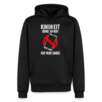 Kindheit ohne Handy Ich war dabei Kindheit Han - Männer Premium Bio Hoodie - Schwarz - Vorne - Nico (187cm)
