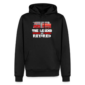 Retired firefighter - pension, pension, pensioner - Men’s Premium Organic Hoodie - black - Front - Nico (187cm)