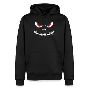 Cadeau déguisement effrayant yeux Halloween visage rouge - Sweat à capuche Premium bio Homme - noir - Devant - Nico (187cm)