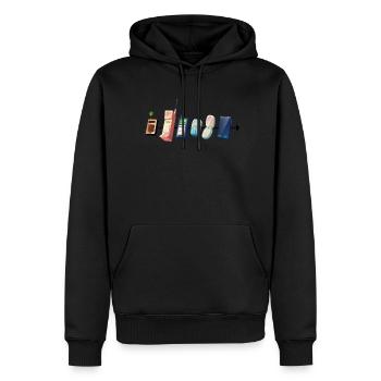 Smartphone - Männer Premium Bio Hoodie - Schwarz - Vorne - Nico (187cm)