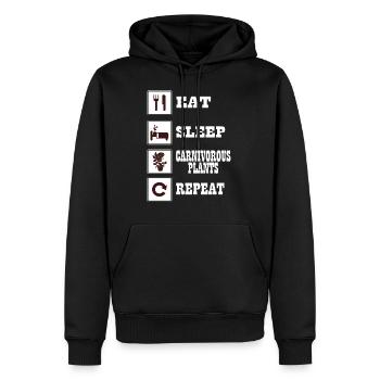 Plantes carnivores t-shirt Vénus - Sweat à capuche Premium bio Homme - noir - Devant - Nico (187cm)