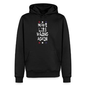 Make Lies Wrong Again2 - Männer Premium Bio Hoodie - Schwarz - Vorne - Nico (187cm)