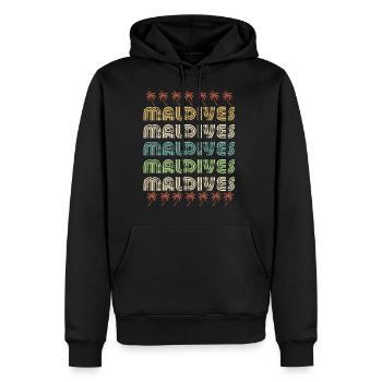 maldives repeat - Männer Premium Bio Hoodie - Schwarz - Vorne - Nico (187cm)