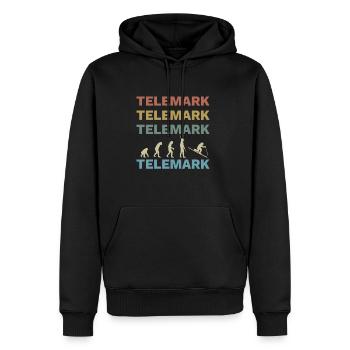Télémark Ski Talon Gratuit Rétro - Sweat à capuche Premium bio Homme - noir - Devant - Nico (187cm)