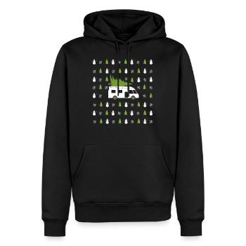 Weihnachtsgeschenk für Motorhome Owner Festliche Camper - Männer Premium Bio Hoodie - Schwarz - Vorne - Nico (187cm)