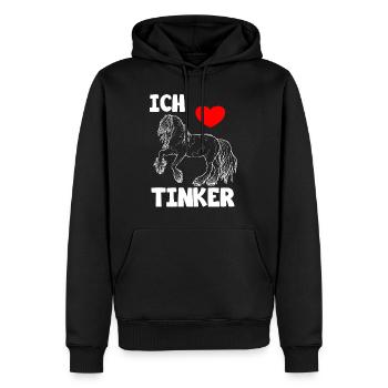 J’aime les chevaux de Tinker - Sweat à capuche Premium bio Homme - noir - Devant - Nico (187cm)