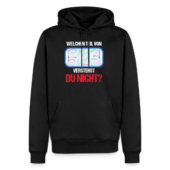 Quelle partie tu ne comprends pas? - Hockey sur glace, glace - Sweat à capuche Premium bio Homme - noir - Devant - Nico (187cm)