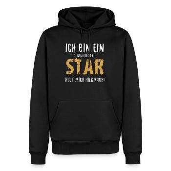 ich bin ein unentdeckter STAR holt mich hier raus - Männer Premium Bio Hoodie - Schwarz - Vorne - Nico (187cm)