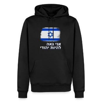 Drapeau d'Israël avec l'étoile de la fierté de David hébreu - Sweat à capuche Premium bio Homme - noir - Devant - Nico (187cm)
