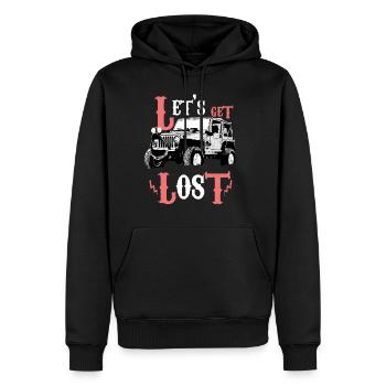 lets get lost - Sweat à capuche Premium bio Homme - noir - Devant - Nico (187cm)