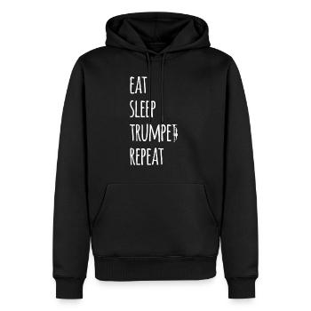 Mangez Sommeil Trompette Répétez Trompette Cadeau T-shirt - Sweat à capuche Premium bio Homme - noir - Devant - Nico (187cm)