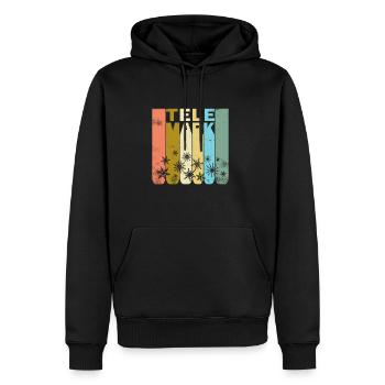 Télémark ski talon gratuit rétro vintage cadeau - Sweat à capuche Premium bio Homme - noir - Devant - Nico (187cm)