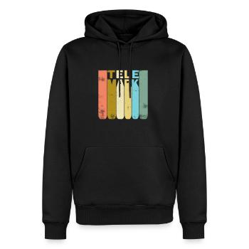 Télémark ski talon gratuit rétro vintage cadeau - Sweat à capuche Premium bio Homme - noir - Devant - Nico (187cm)