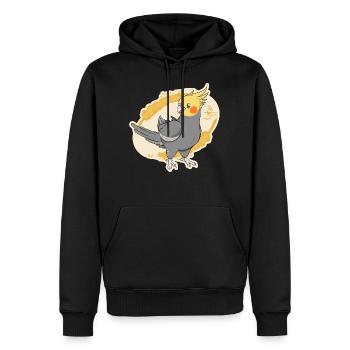 Cockatiel Cinnamon - Sweat à capuche Premium bio Homme - noir - Devant - Nico (187cm)