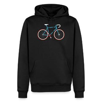 Vélo rétro vintage vélo vélo cycliste - Sweat à capuche Premium bio Homme - noir - Devant - Nico (187cm)