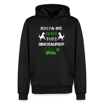 Je conduis sans dinosaures morts I voiture électrique - Sweat à capuche Premium bio Homme - noir - Devant - Nico (187cm)