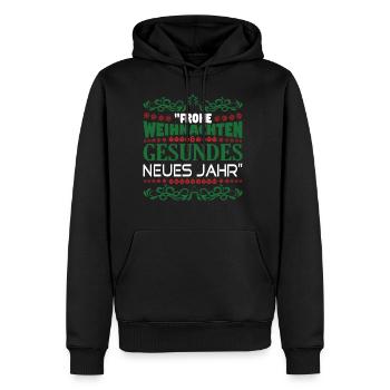 Weihnachten Weihnachten Weihnachten Weihnachten - Männer Premium Bio Hoodie - Schwarz - Vorne - Nico (187cm)