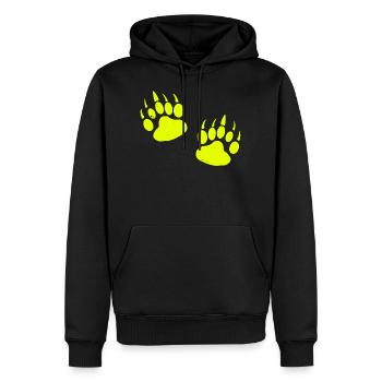 Pfoten Pfotenabdruck Raubtier Tatzen Tatze Füße - Männer Premium Bio Hoodie - Schwarz - Vorne - Nico (187cm)