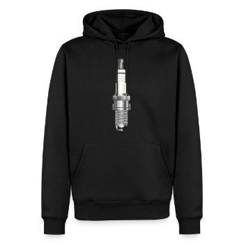 Réglage automatique de la bougie d'allumage - Sweat à capuche Premium bio Homme - noir - Devant - Nico (187cm)