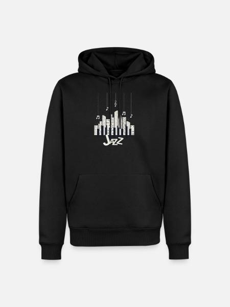 Mélomane jazz - T-shirt Vintage Piano Jazz - Sweat à capuche Premium bio Homme - noir