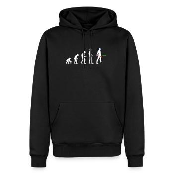 VR Evolution Virtual Reality I Gamer Geschenkidee - Männer Premium Bio Hoodie - Schwarz - Vorne - Nico (187cm)