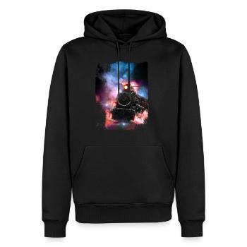 Locomotive à vapeur Chemin de fer Locomotive Train Train - Sweat à capuche Premium bio Homme - noir - Devant - Nico (187cm)