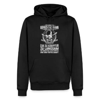 Mürrischer alter Mann mit Waffen Biker Geschenk - Männer Premium Bio Hoodie - Schwarz - Vorne - Nico (187cm)