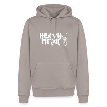 Heavy Metal - Sweat à capuche Premium bio Homme - taupe - Devant - Nico (187cm)
