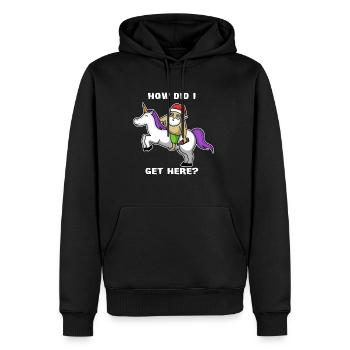 Weihnachtsmann Bier Einhorn bin ich hergekommen - Männer Premium Bio Hoodie - Schwarz - Vorne - Nico (187cm)
