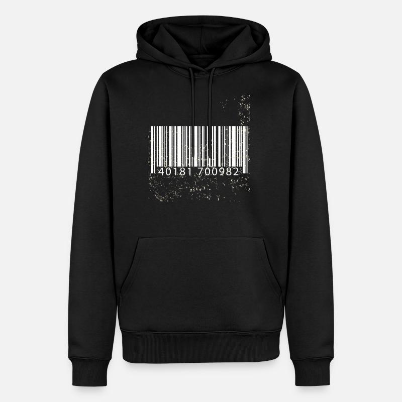 Barcode Geschenkidee - Männer Premium Bio Hoodie - Schwarz
