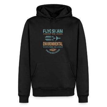Flygskam - Environnement - Cadeau - Sweat à capuche Premium bio Homme - noir - Devant - Nico (187cm)
