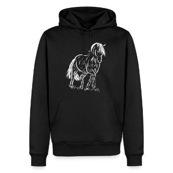 Cheval - Sweat à capuche Premium bio Homme - noir - Devant - Nico (187cm)