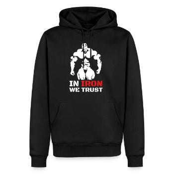 Bodybuilding Sport Krafttraining Fitness Geschenk - Männer Premium Bio Hoodie - Schwarz - Vorne - Nico (187cm)