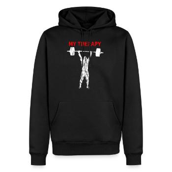 Haltérophile My Therapy Weightlifing Bodybuilder - Sweat à capuche Premium bio Homme - noir - Devant - Nico (187cm)