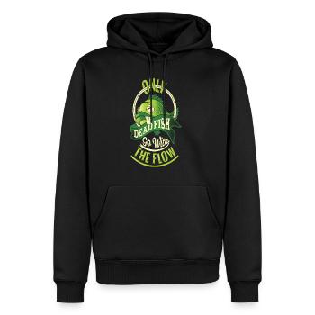 SEULEMENT LES POISSONS MORTS AVEC LE FLUX - Sweat à capuche Premium bio Homme - noir - Devant - Nico (187cm)