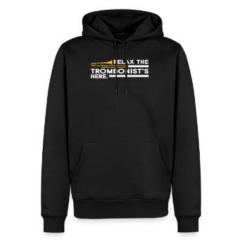 Relax The Trombonist’s Here Trombonist Chemise - Sweat à capuche Premium bio Homme - noir - Devant - Nico (187cm)