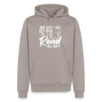 Book books book - Men’s Premium Organic Hoodie - taupe - Front - Nico (187cm)