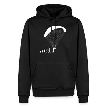 Evolution parachutiste shirt cadeau Sky - Sweat à capuche Premium bio Homme - noir - Devant - Nico (187cm)