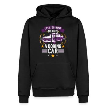 Oldtimer Classic Car Schnauferl Retro Vintage Auto - Men’s Premium Organic Hoodie - black - Front - Nico (187cm)