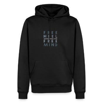 Telemark Free Heel Free Mind Nordic Ski Retro - Sweat à capuche Premium bio Homme - noir - Devant - Nico (187cm)