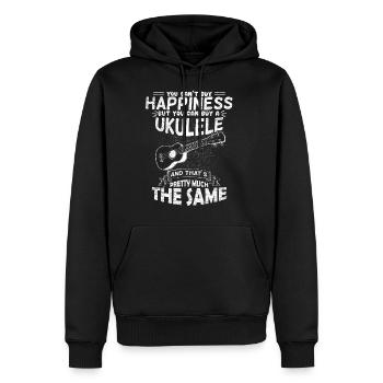 Ukulele joie - Sweat à capuche Premium bio Homme - noir - Devant - Nico (187cm)