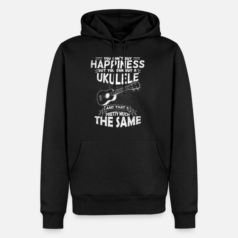 Ukulele Freude - Männer Premium Bio Hoodie - Schwarz