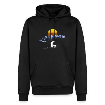 Berge Hund Wandern Bergsteigen Gassi Geschenk - Männer Premium Bio Hoodie - Schwarz - Vorne - Nico (187cm)