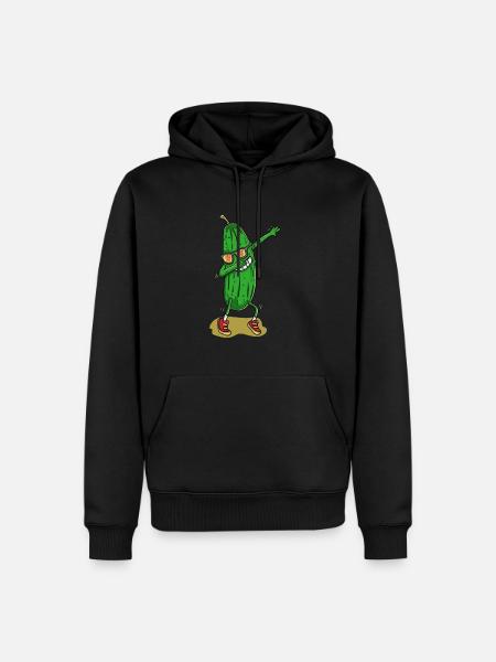 Grappige dansende komkommer - Mannen Premium Bio hoodie - zwart