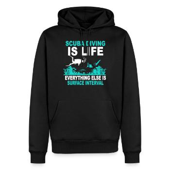 plongée sous-marine - Sweat à capuche Premium bio Homme - noir - Devant - Nico (187cm)