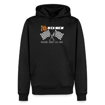 24H Rennen immer hart am Gas Geschwindigkeit Auto - Männer Premium Bio Hoodie - Schwarz - Vorne - Nico (187cm)