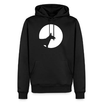 Esel Maultier Mond Funny Geschenkidee - Männer Premium Bio Hoodie - Schwarz - Vorne - Nico (187cm)