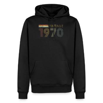 Cadeau de t-shirt des années 1970 50e anniversaire - Sweat à capuche Premium bio Homme - noir - Devant - Nico (187cm)