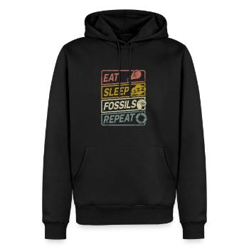 Cadeau d'ammonite de pétrification de collecteur de fossiles - Sweat à capuche Premium bio Homme - noir - Devant - Nico (187cm)