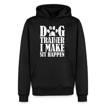 Dresseur de chiens I Make Sit Happen T-Shirt Dresseur de chiens - Sweat à capuche Premium bio Homme - noir - Devant - Nico (187cm)